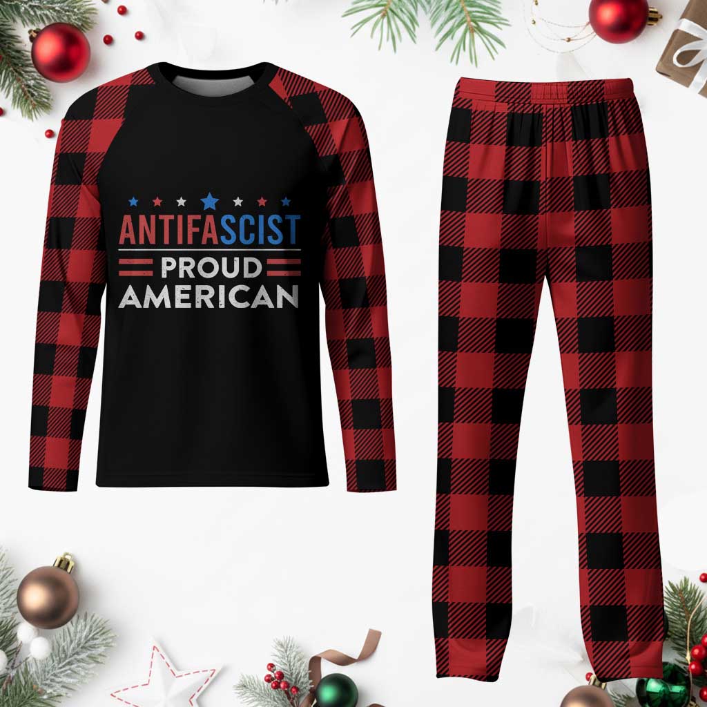 Antifascist Proud American Plaid Pajama Set Fight Fascism Protest Human Rights TS11 Buffalo Plaid Print Your Wear