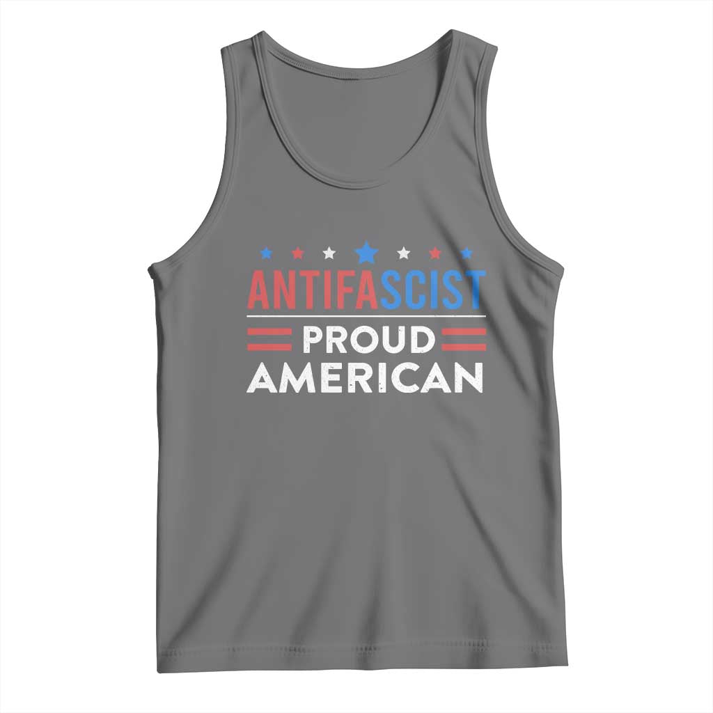 Antifascist Proud American Tank Top Fight Fascism Protest Human Rights TS11 Black Heather Print Your Wear