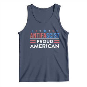 Antifascist Proud American Tank Top Fight Fascism Protest Human Rights TS11 Navy Print Your Wear