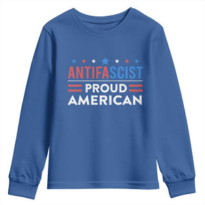 Antifascist Proud American Youth Sweatshirt Fight Fascism Protest Human Rights TS11 Royal Blue Print Your Wear