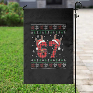 Funny 67 Six Seven Meme Brainrot Cringe Christmas Plaid Graphic Garden Flag TS11 Print Your Wear