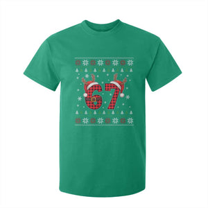 Funny 67 Six Seven Meme Brainrot Cringe Christmas Plaid Graphic T Shirt For Kid TS11 Irish Green Print Your Wear