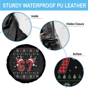 Funny 67 Six Seven Meme Brainrot Cringe Christmas Plaid Graphic Spare Tire Cover TS11 Print Your Wear