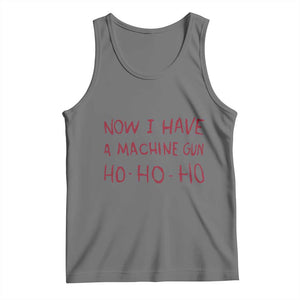 Now I Have A Machine Gun Tank Top Funny Xmas 90s Movie TS11 Black Heather Print Your Wear