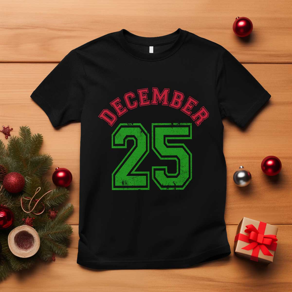 December 25 Christmas Sport Jersey Number Xmas T Shirt TS11 Black Print Your Wear