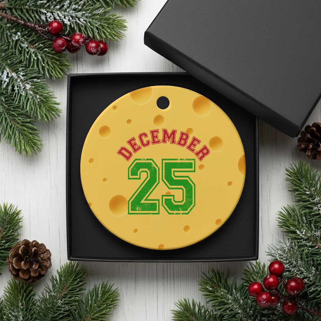 December 25 Christmas Sport Jersey Number Xmas Ceramic Ornament TS11 1pc Yellow Cheese Print Your Wear