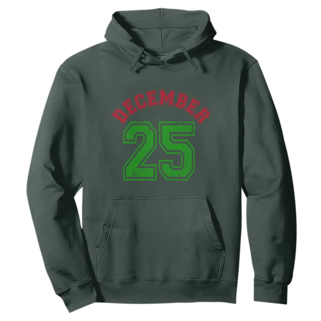 December 25 Christmas Sport Jersey Number Xmas Hoodie TS11 Dark Forest Green Print Your Wear