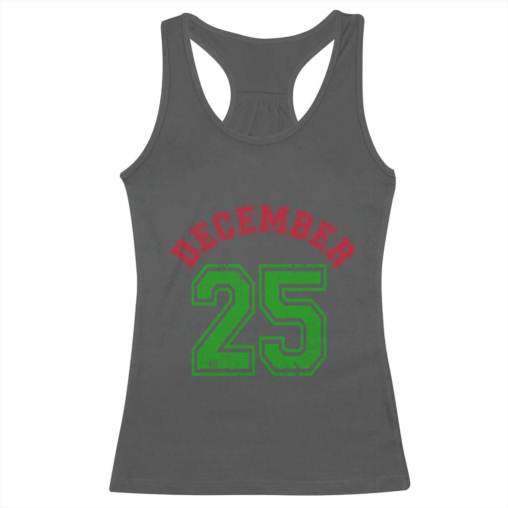 December 25 Christmas Sport Jersey Number Xmas Racerback Tank Top TS11 Dark Heather Print Your Wear