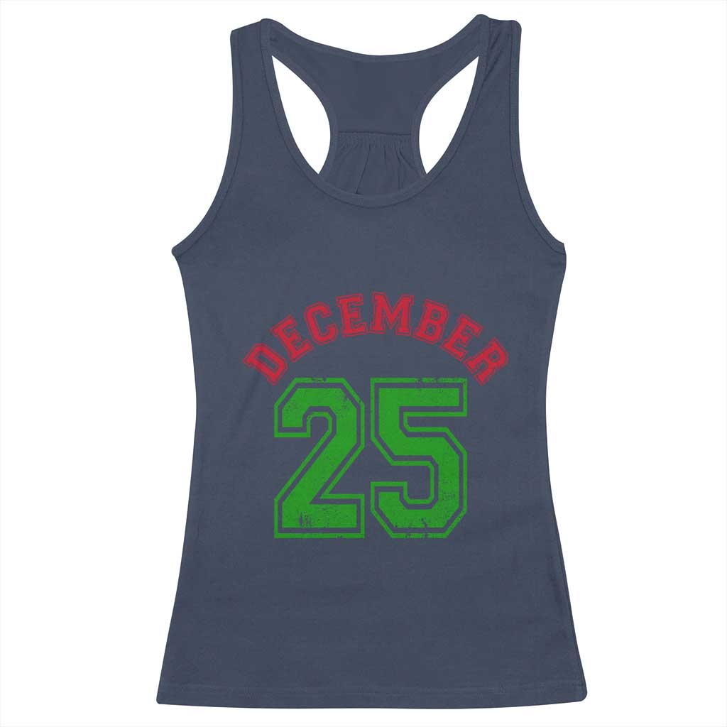 December 25 Christmas Sport Jersey Number Xmas Racerback Tank Top TS11 Navy Print Your Wear