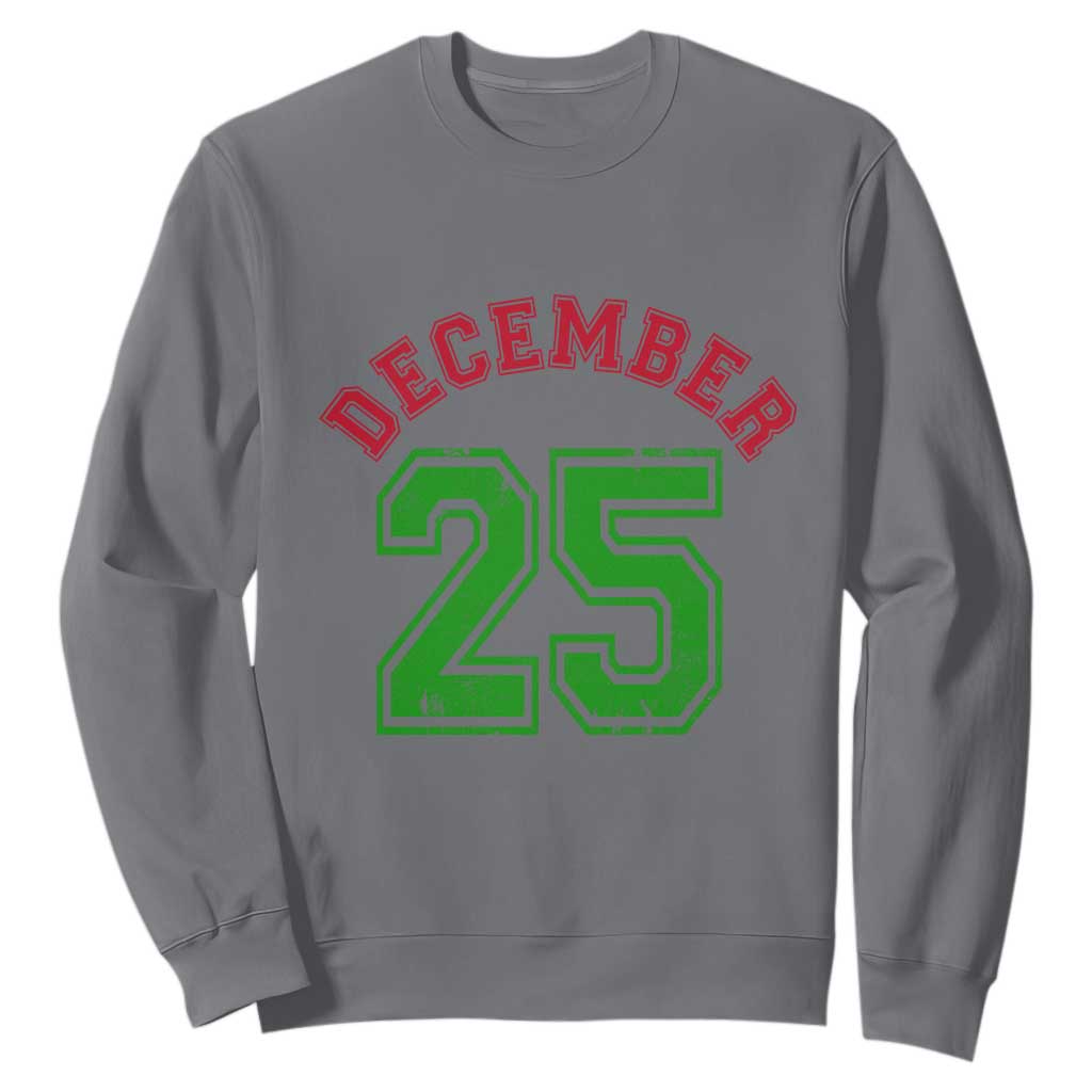 December 25 Christmas Sport Jersey Number Xmas Sweatshirt TS11 Charcoal Print Your Wear