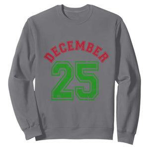 December 25 Christmas Sport Jersey Number Xmas Sweatshirt TS11 Charcoal Print Your Wear