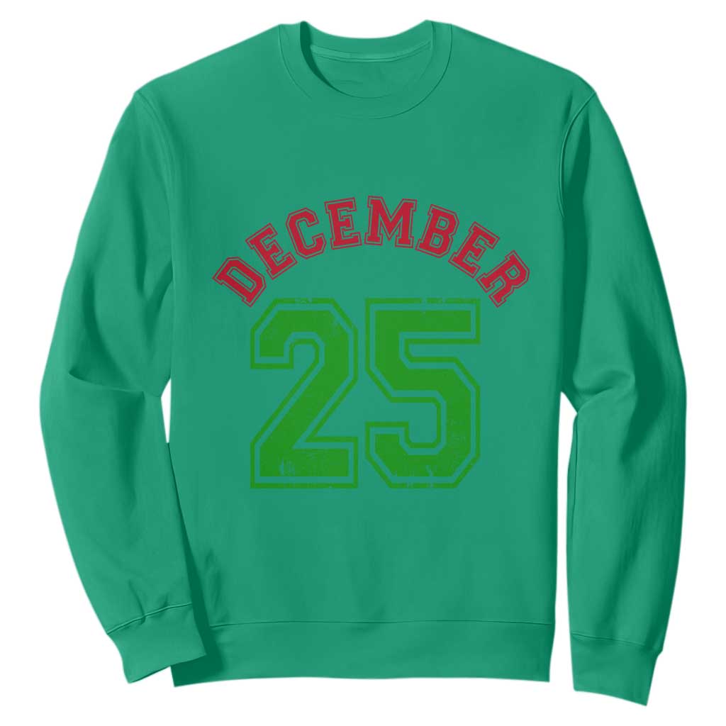 December 25 Christmas Sport Jersey Number Xmas Sweatshirt TS11 Irish Green Print Your Wear