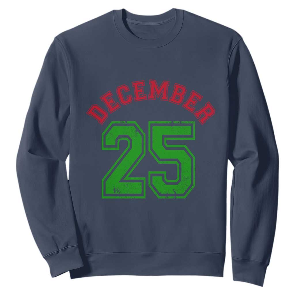 December 25 Christmas Sport Jersey Number Xmas Sweatshirt TS11 Navy Print Your Wear
