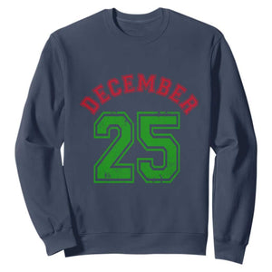 December 25 Christmas Sport Jersey Number Xmas Sweatshirt TS11 Navy Print Your Wear