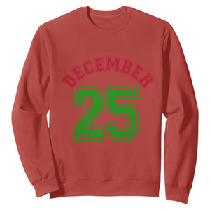 December 25 Christmas Sport Jersey Number Xmas Sweatshirt TS11 Red Print Your Wear
