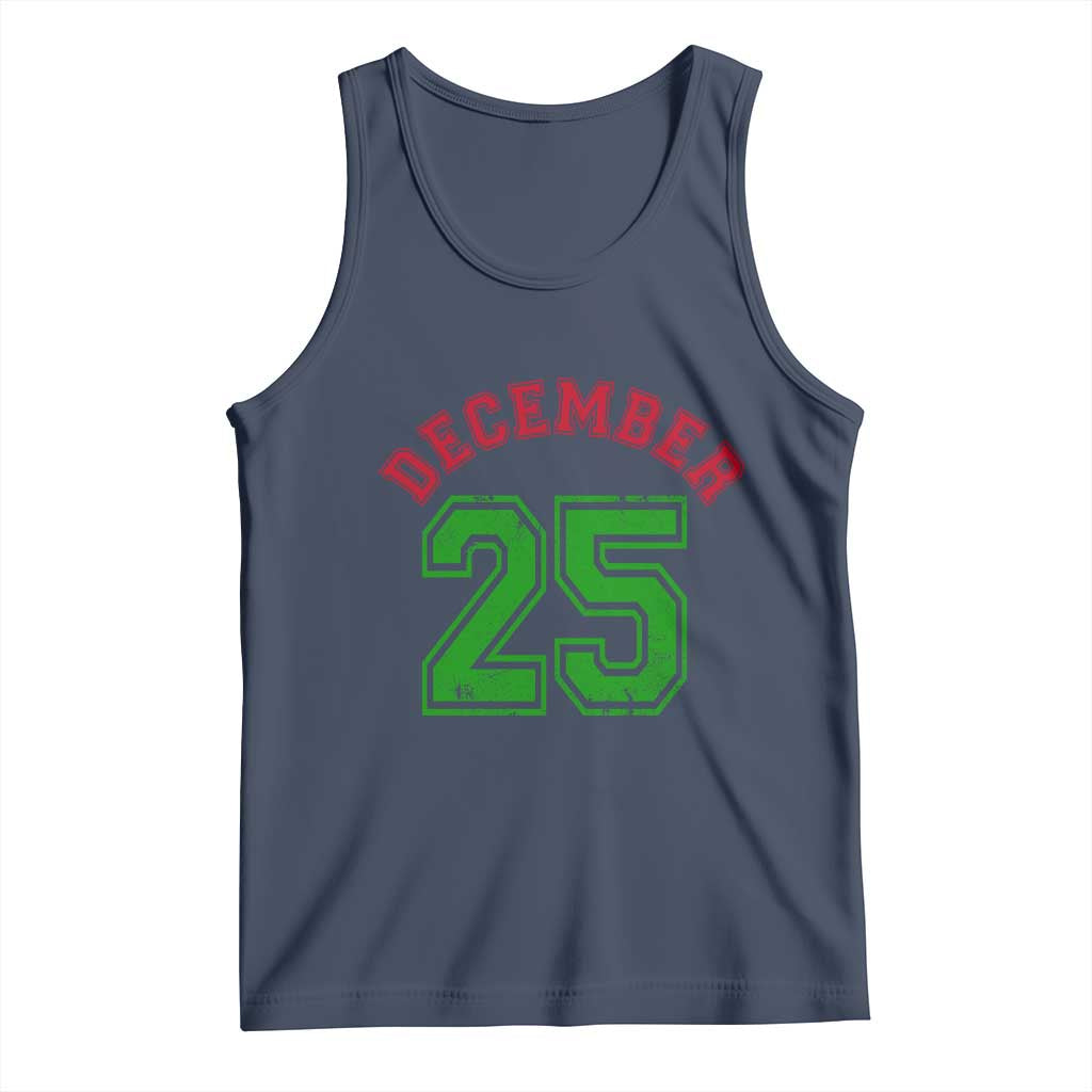 December 25 Christmas Sport Jersey Number Xmas Tank Top TS11 Navy Print Your Wear
