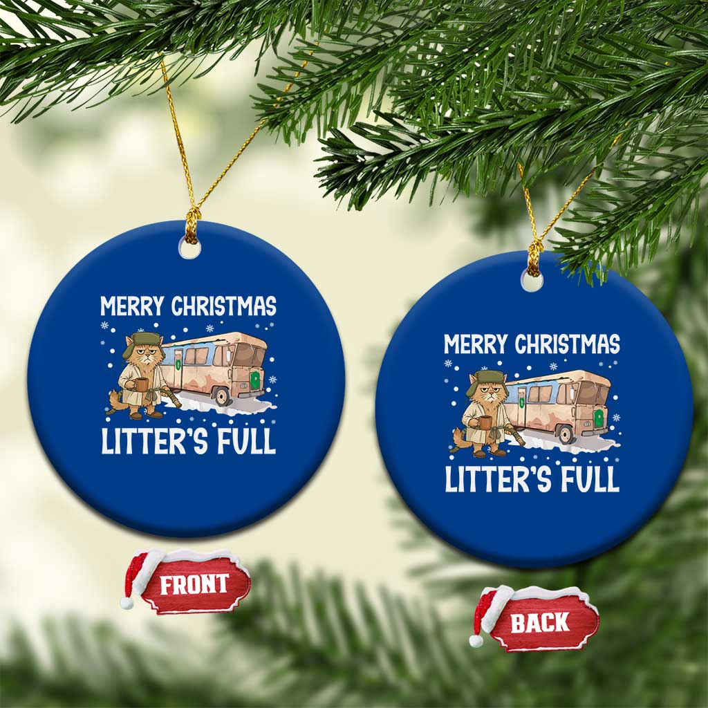 Funny Merry Christmas Litter's Full Cat Parody Ceramic Ornament Xmas Movie TS11 1pc Blue Print Your Wear