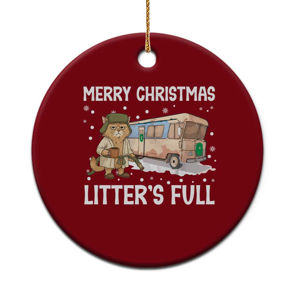 Funny Merry Christmas Litter's Full Cat Parody Ceramic Ornament Xmas Movie TS11 1pc Red Print Your Wear