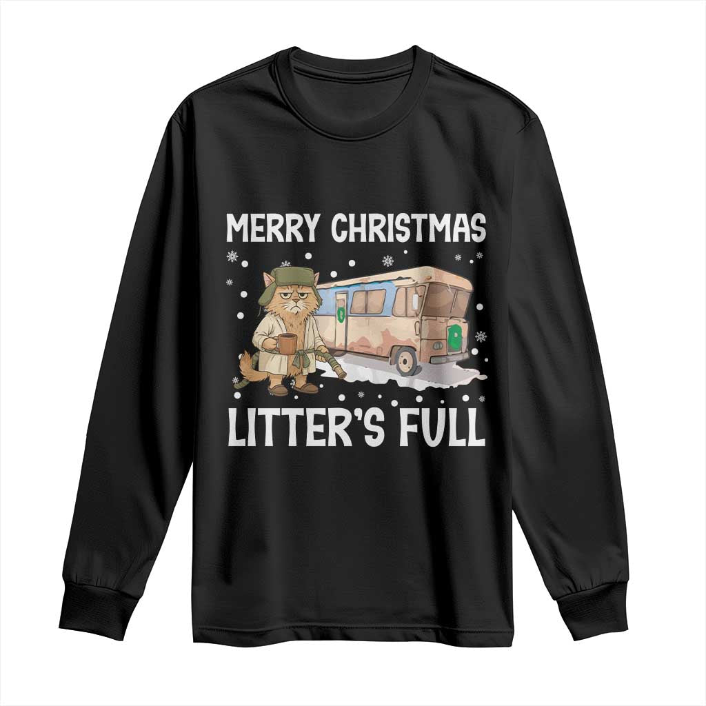 Funny Merry Christmas Litter's Full Cat Parody Long Sleeve Shirt Xmas Movie TS11 Black Print Your Wear