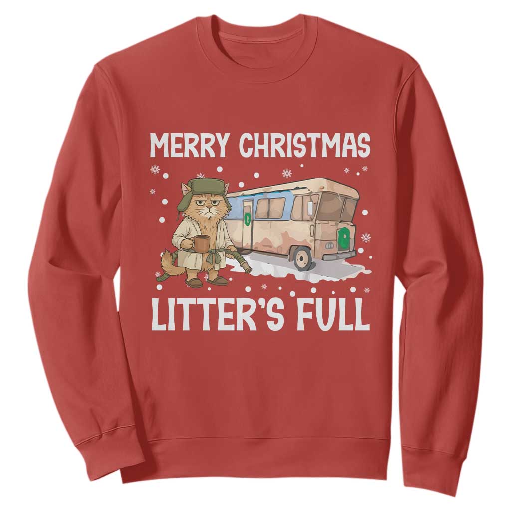 Funny Merry Christmas Litter's Full Cat Parody Sweatshirt Xmas Movie TS11 Red Print Your Wear