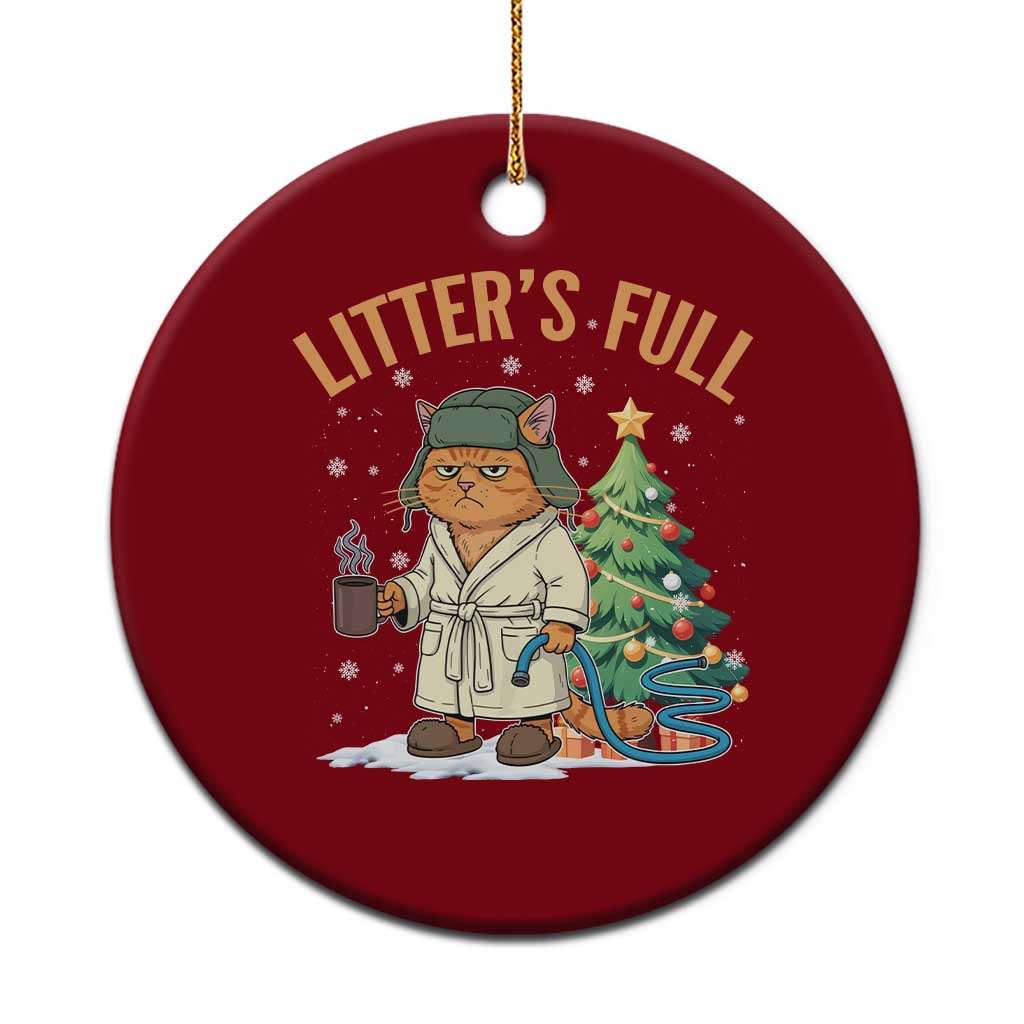 Funny Christmas Vacation Movie Litter's Full Cat Ceramic Ornament Xmas Tree TS11 1pc Red Print Your Wear