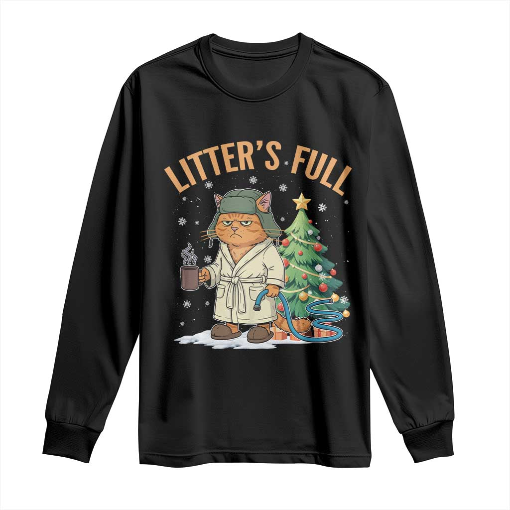 Funny Christmas Vacation Movie Litter's Full Cat Long Sleeve Shirt Xmas Tree TS11 Black Print Your Wear