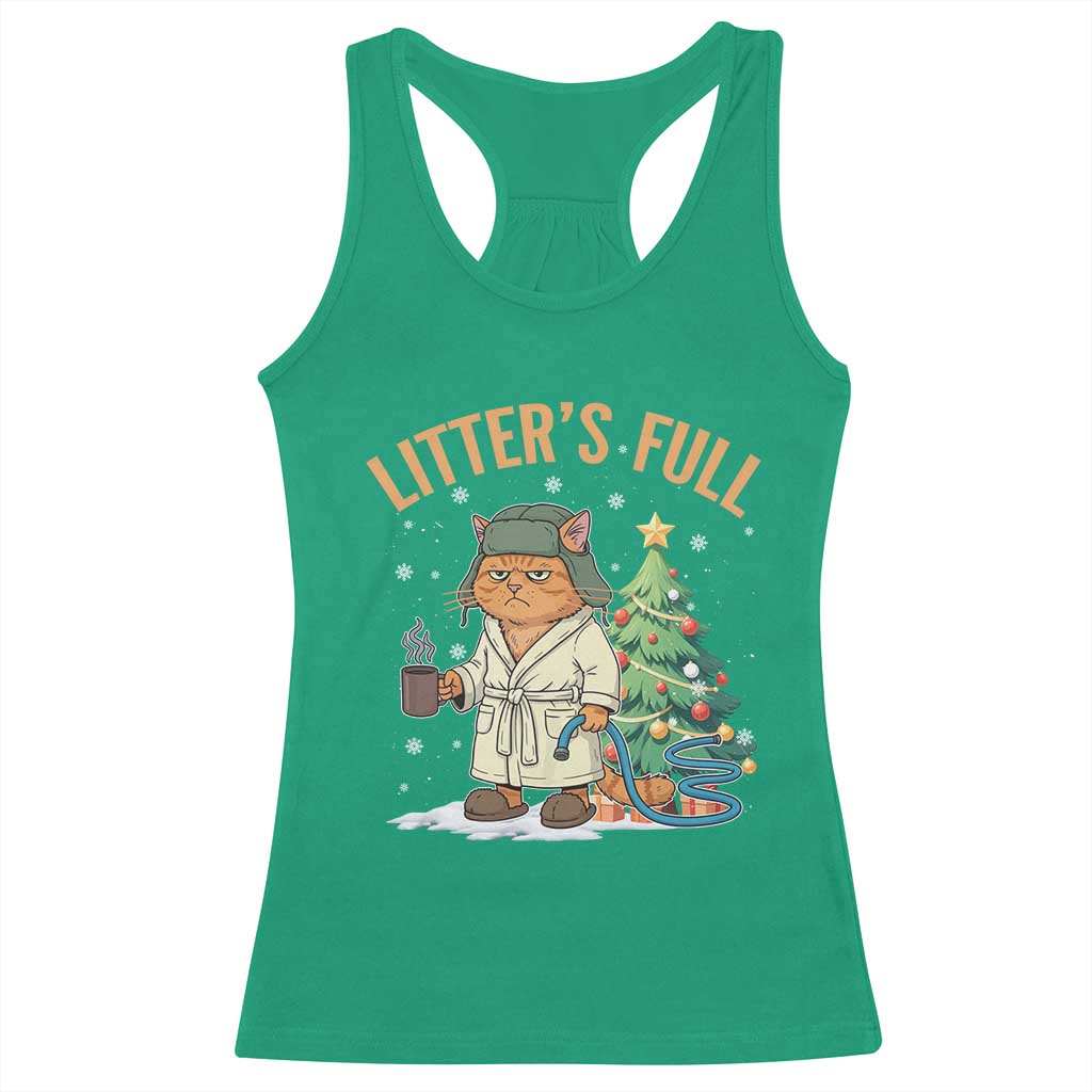 Funny Christmas Vacation Movie Litter's Full Cat Racerback Tank Top Xmas Tree TS11 Irish Green Print Your Wear