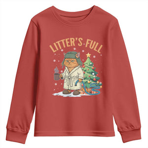 Funny Christmas Vacation Movie Litter's Full Cat Youth Sweatshirt Xmas Tree TS11 Red Print Your Wear