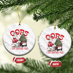 Funny Oops I Got Another Tree Funny Christmas Goose Ceramic Ornament TS11 1pc White Marble Print Your Wear