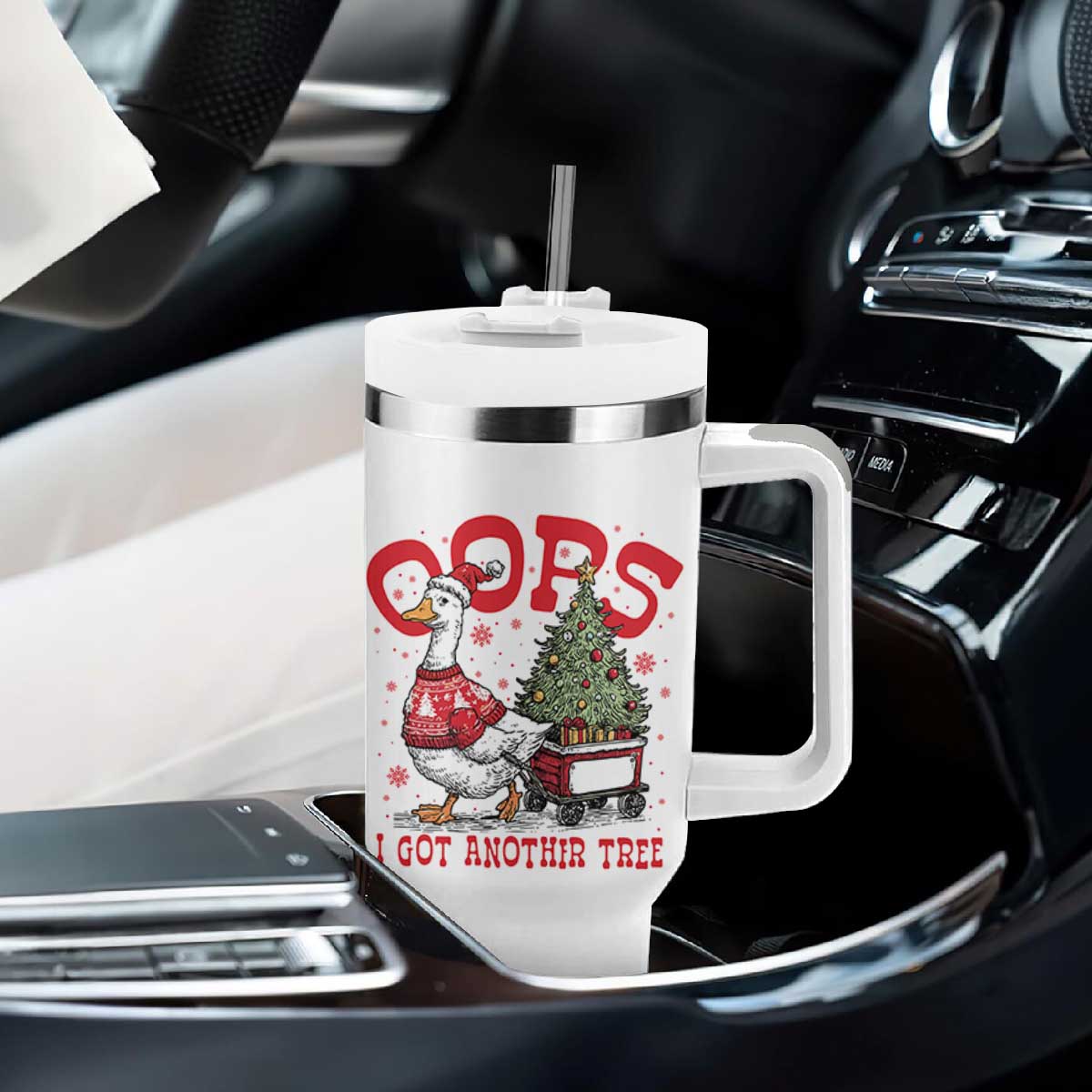 Funny Oops I Got Another Tree Funny Christmas Goose Tumbler With Handle TS11 Print Your Wear
