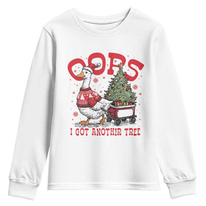 Funny Oops I Got Another Tree Funny Christmas Goose Youth Sweatshirt TS11 White Print Your Wear