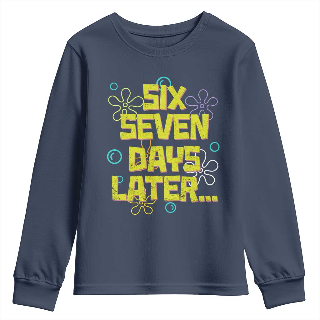 Funny 67 Days Later Youth Sweatshirt 67 Days Of School Meme Teacher TS11 Navy Print Your Wear
