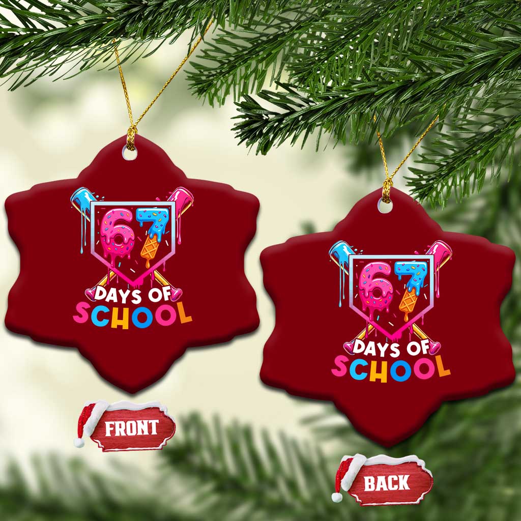 Funny 67 Days Of School Baseball Drip Ceramic Ornament Six Seven Meme Gen Alpha TS11 Print Your Wear