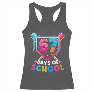 Funny 67 Days Of School Baseball Drip Racerback Tank Top Six Seven Meme Gen Alpha TS11 Dark Heather Print Your Wear