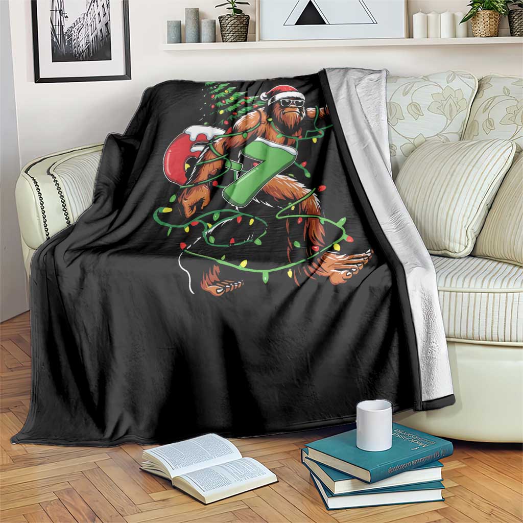 Funny Santa Bigfoot 67 Christmas Tree Xmas Lights Throw Blanket TS11 Print Your Wear