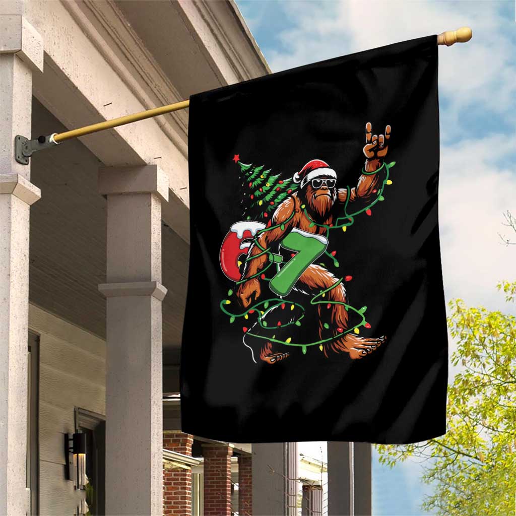 Funny Santa Bigfoot 67 Christmas Tree Xmas Lights Garden Flag TS11 Print Your Wear