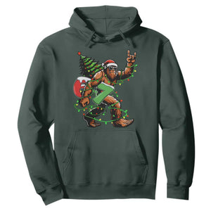 Funny Santa Bigfoot 67 Christmas Tree Xmas Lights Hoodie TS11 Dark Forest Green Print Your Wear