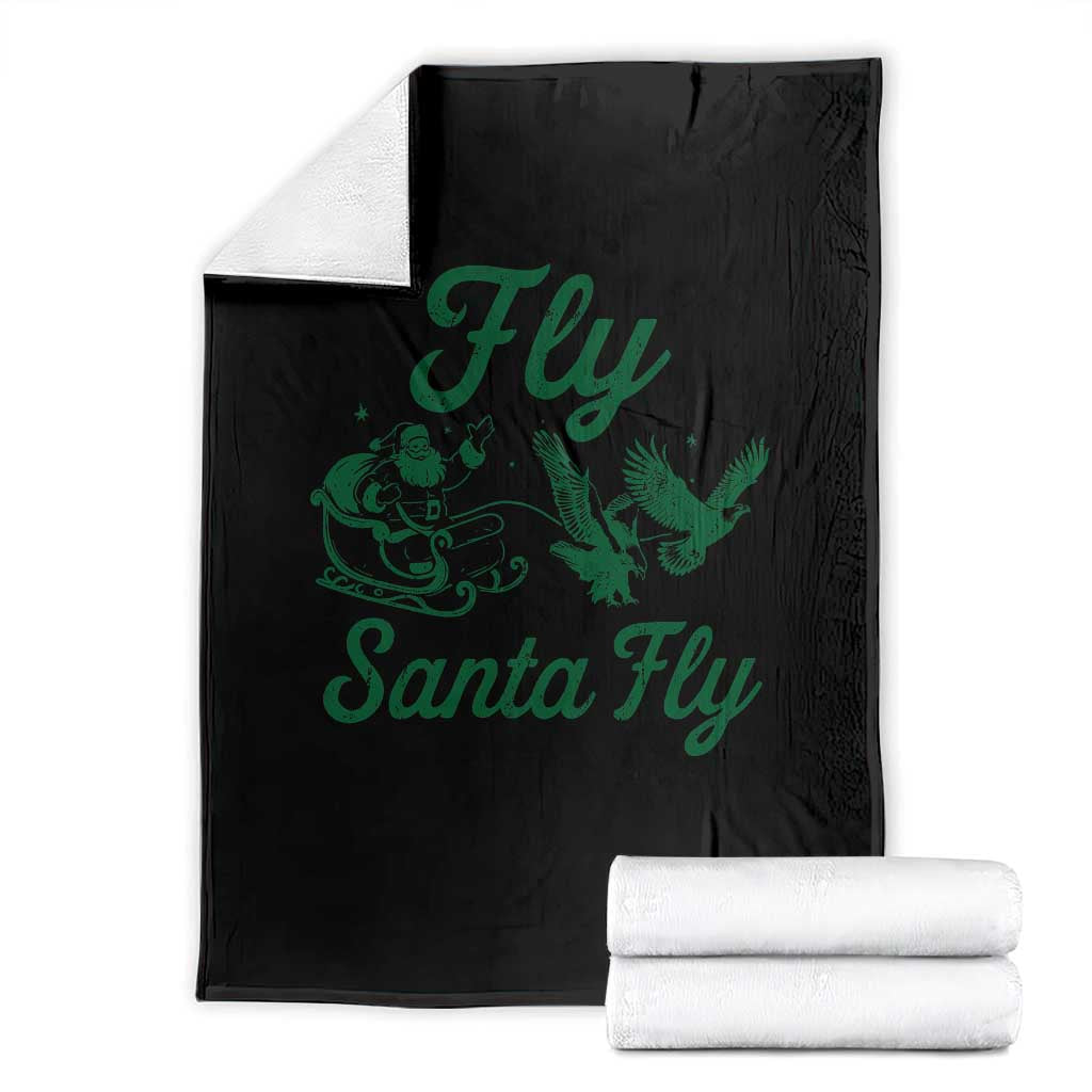 Funny Fly Santa Fly Throw Blanket Christmas Football PFE TS11 Black Print Your Wear