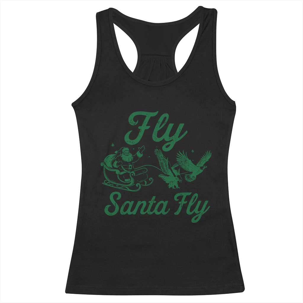 Funny Fly Santa Fly Racerback Tank Top Christmas Football PFE TS11 Black Print Your Wear