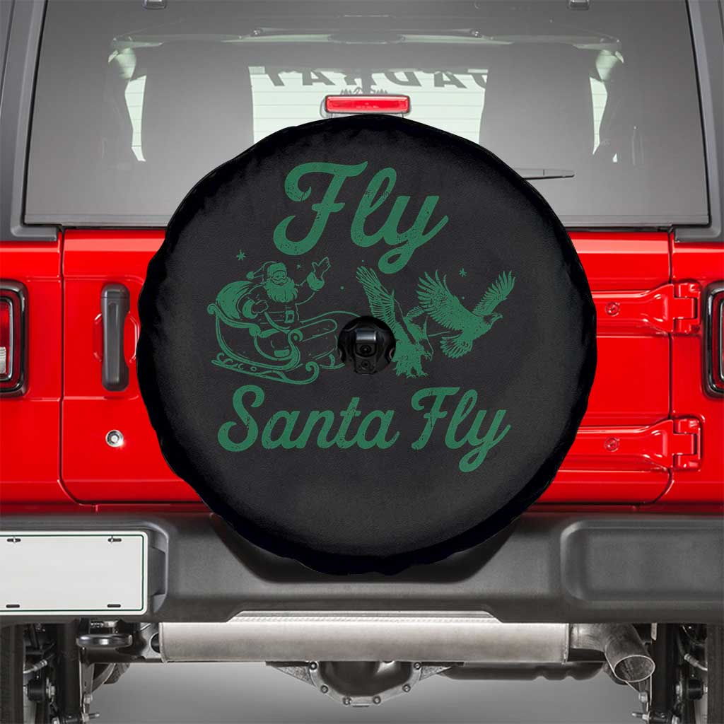 Funny Fly Santa Fly Spare Tire Cover Christmas Football PFE TS11 Black Print Your Wear