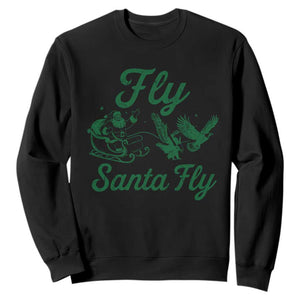 Funny Fly Santa Fly Sweatshirt Christmas Football PFE TS11 Black Print Your Wear