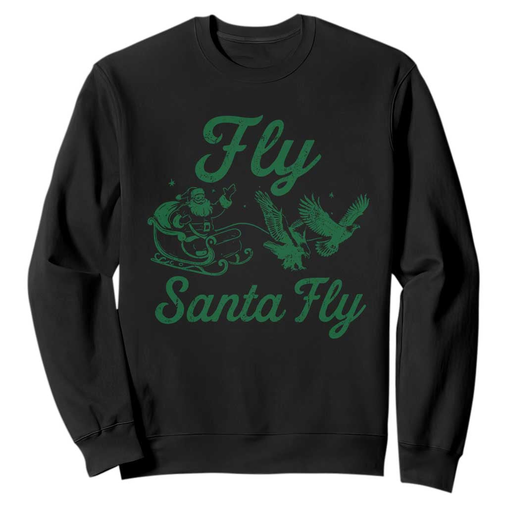 Funny Fly Santa Fly Sweatshirt Christmas Football PFE TS11 Black Print Your Wear