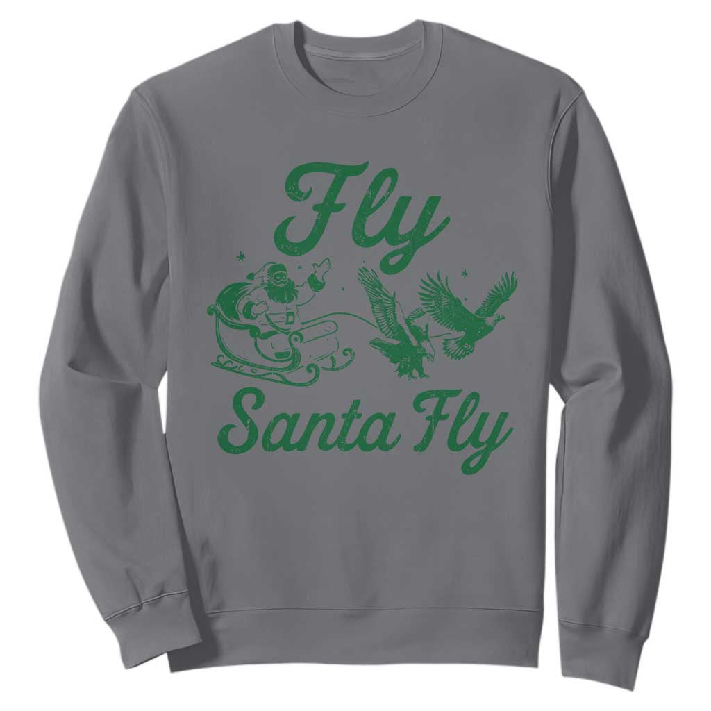 Funny Fly Santa Fly Sweatshirt Christmas Football PFE TS11 Charcoal Print Your Wear