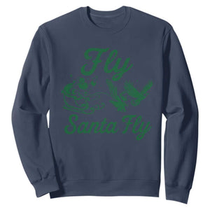 Funny Fly Santa Fly Sweatshirt Christmas Football PFE TS11 Navy Print Your Wear