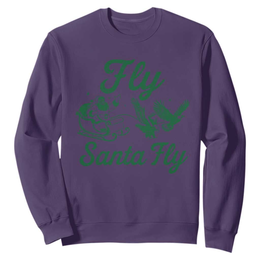 Funny Fly Santa Fly Sweatshirt Christmas Football PFE TS11 Purple Print Your Wear