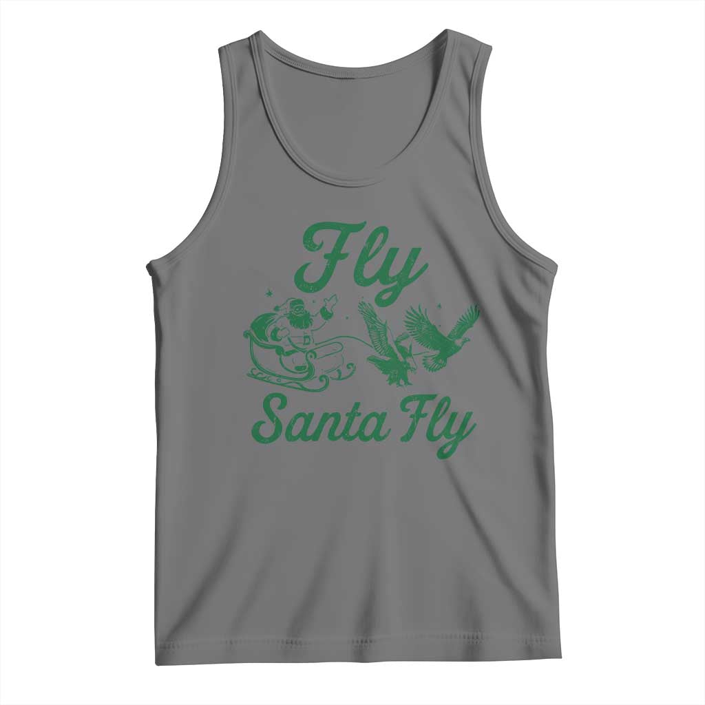 Funny Fly Santa Fly Tank Top Christmas Football PFE TS11 Black Heather Print Your Wear