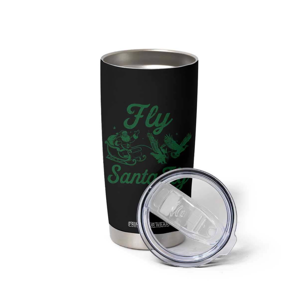 Funny Fly Santa Fly Tumbler Cup Christmas Football PFE TS11 Print Your Wear