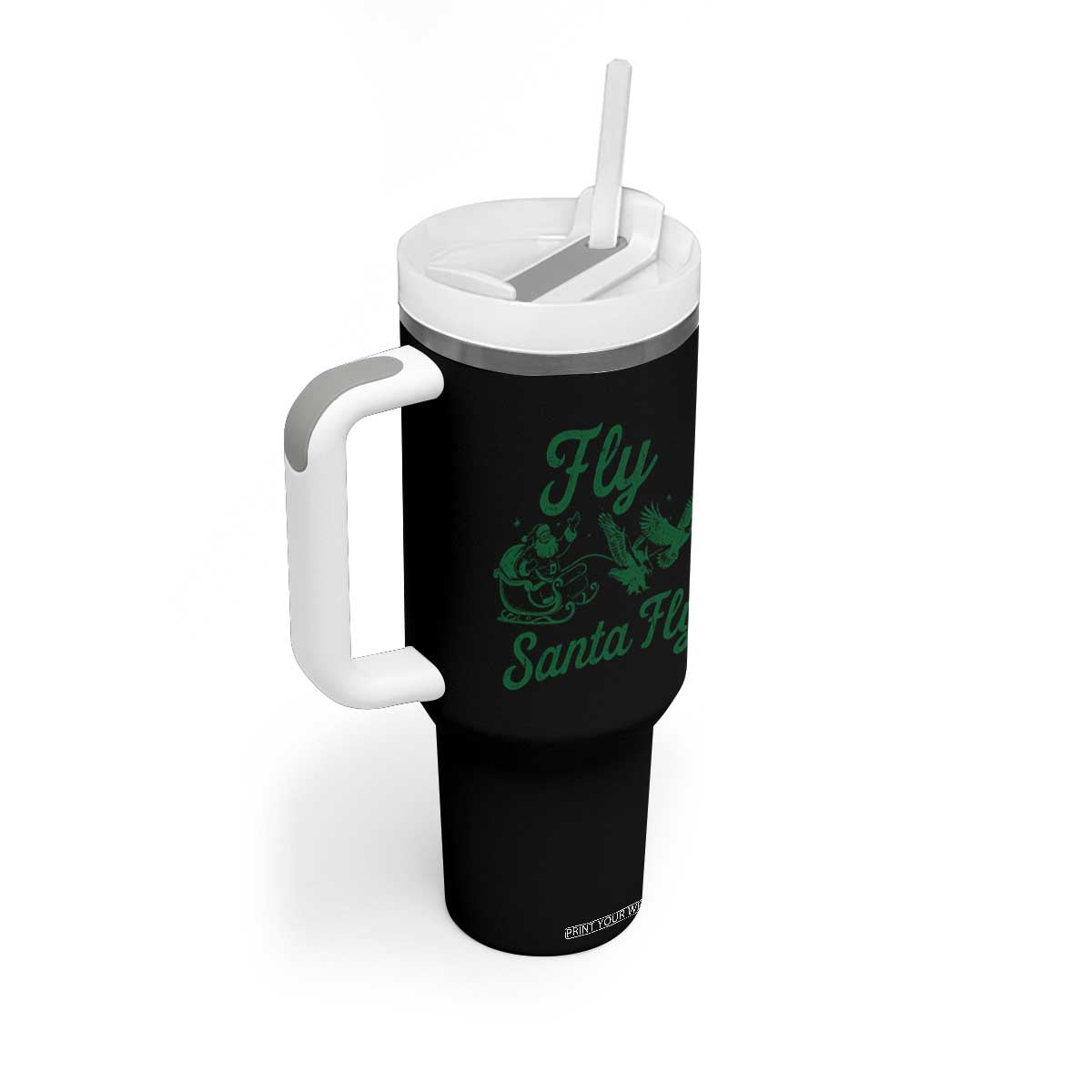 Funny Fly Santa Fly Tumbler With Handle Christmas Football PFE TS11 Print Your Wear