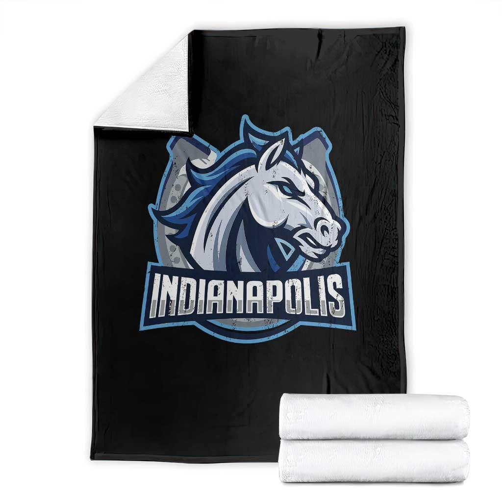 IFC Game Day Throw Blanket Blue Football Lover Equine Shoe TS11 Black Print Your Wear
