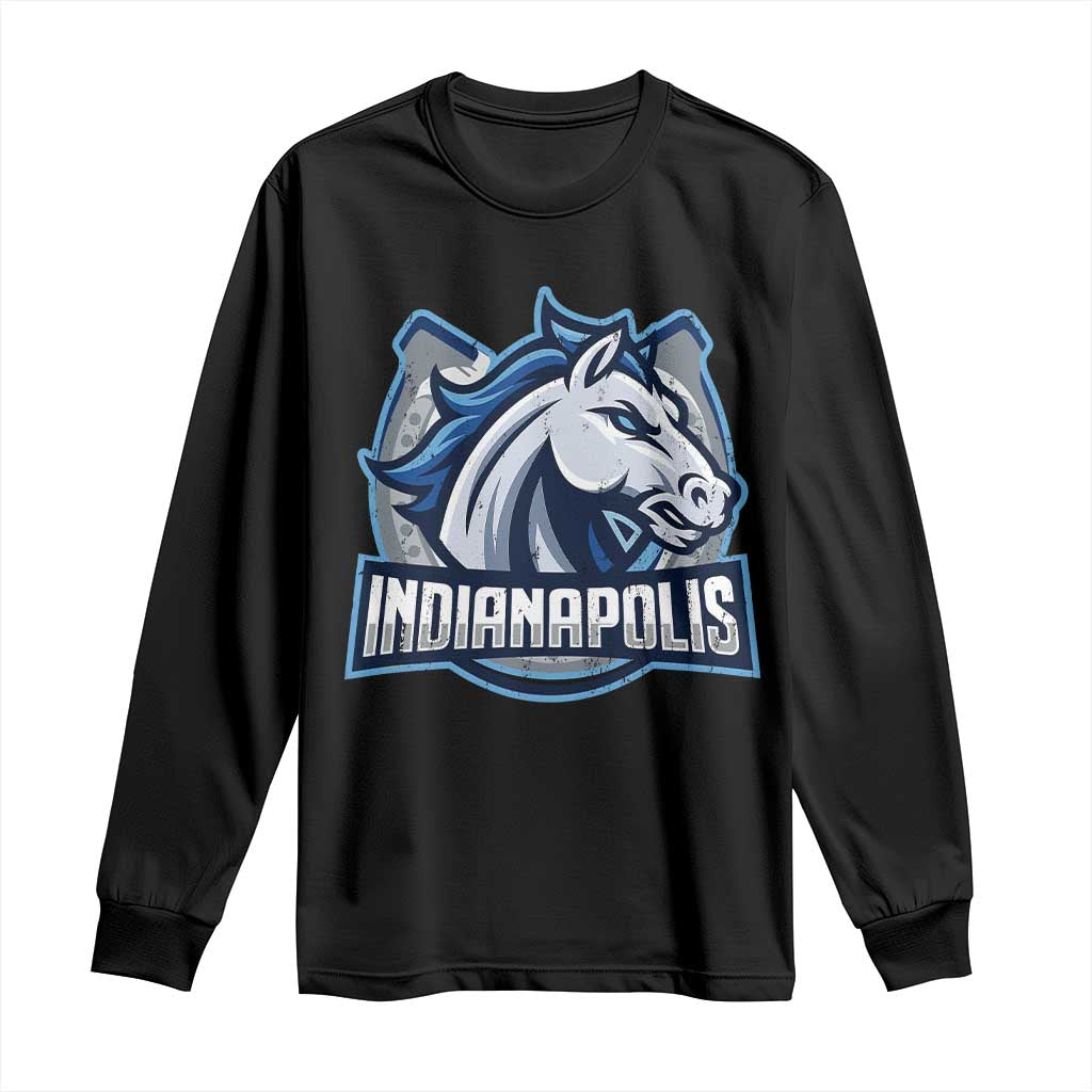 IFC Game Day Long Sleeve Shirt Blue Football Lover Equine Shoe TS11 Black Print Your Wear